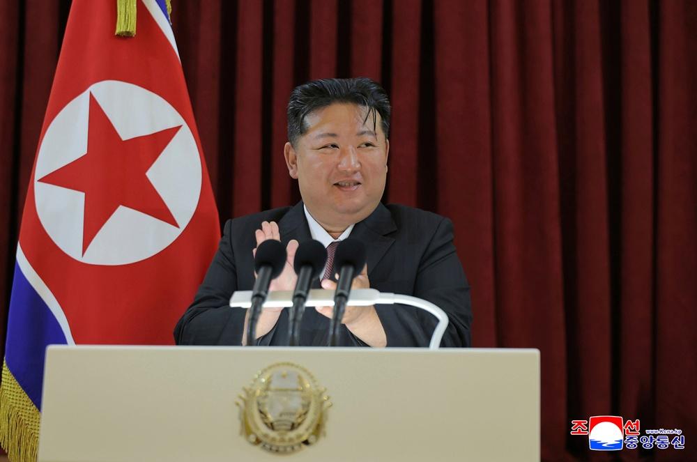 金正恩︰派兵援俄有理,否則南韓或仿傚烏軍越境。(朝中社)