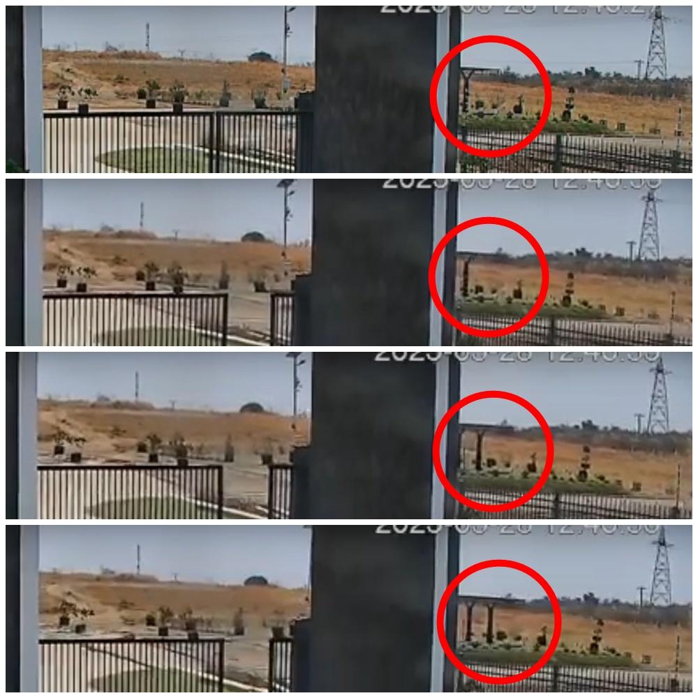 遠方地表整個滑動,移向右下方。(YouTube)