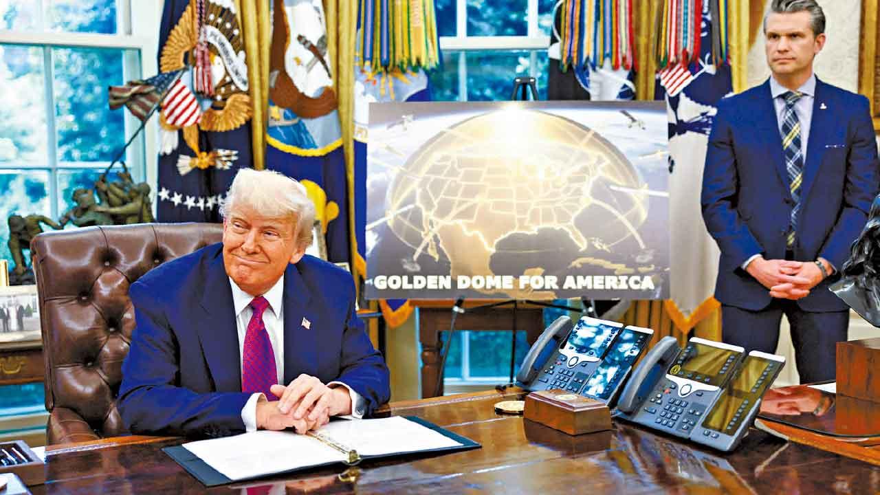 特朗普稱,金穹導彈防禦系統2029年初可運作。外界關注會否引起太空軍備競賽。(路透社)