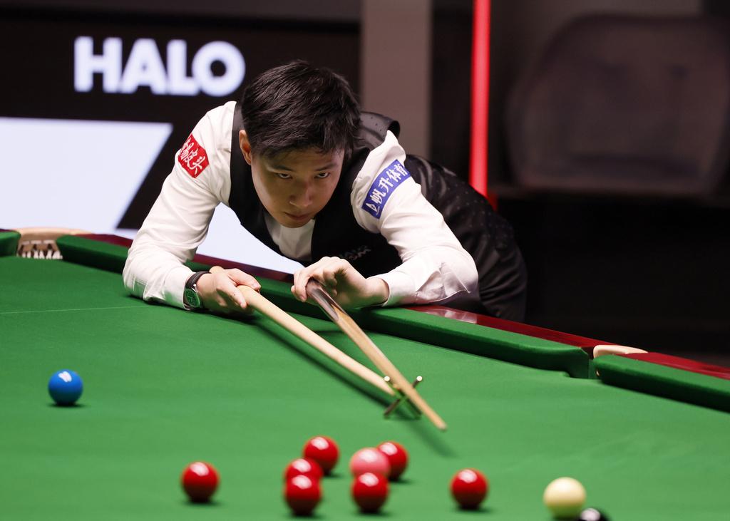 中國的趙心童在四強遇上奧蘇利雲。(美聯社)