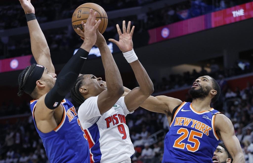 紐約人116:113擊敗活塞。(美聯社)