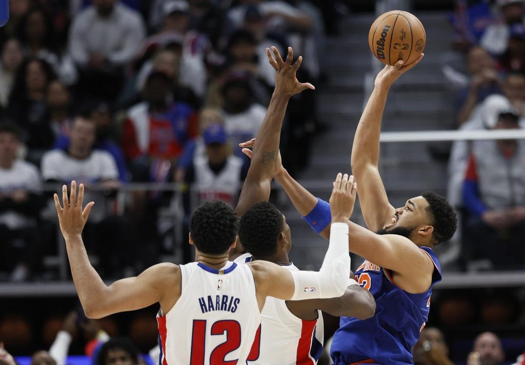 紐約人116:113擊敗活塞。(美聯社)