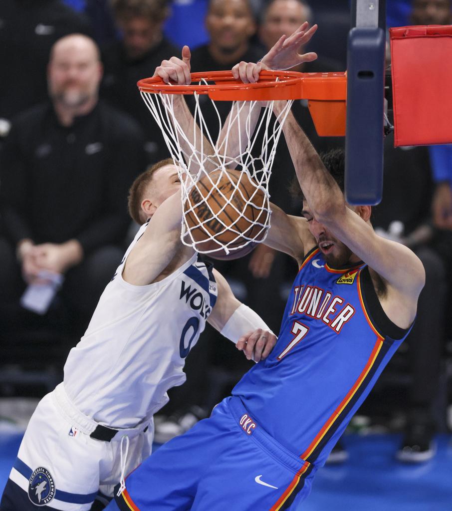 雷霆118:103擊敗木狼。(美聯社)