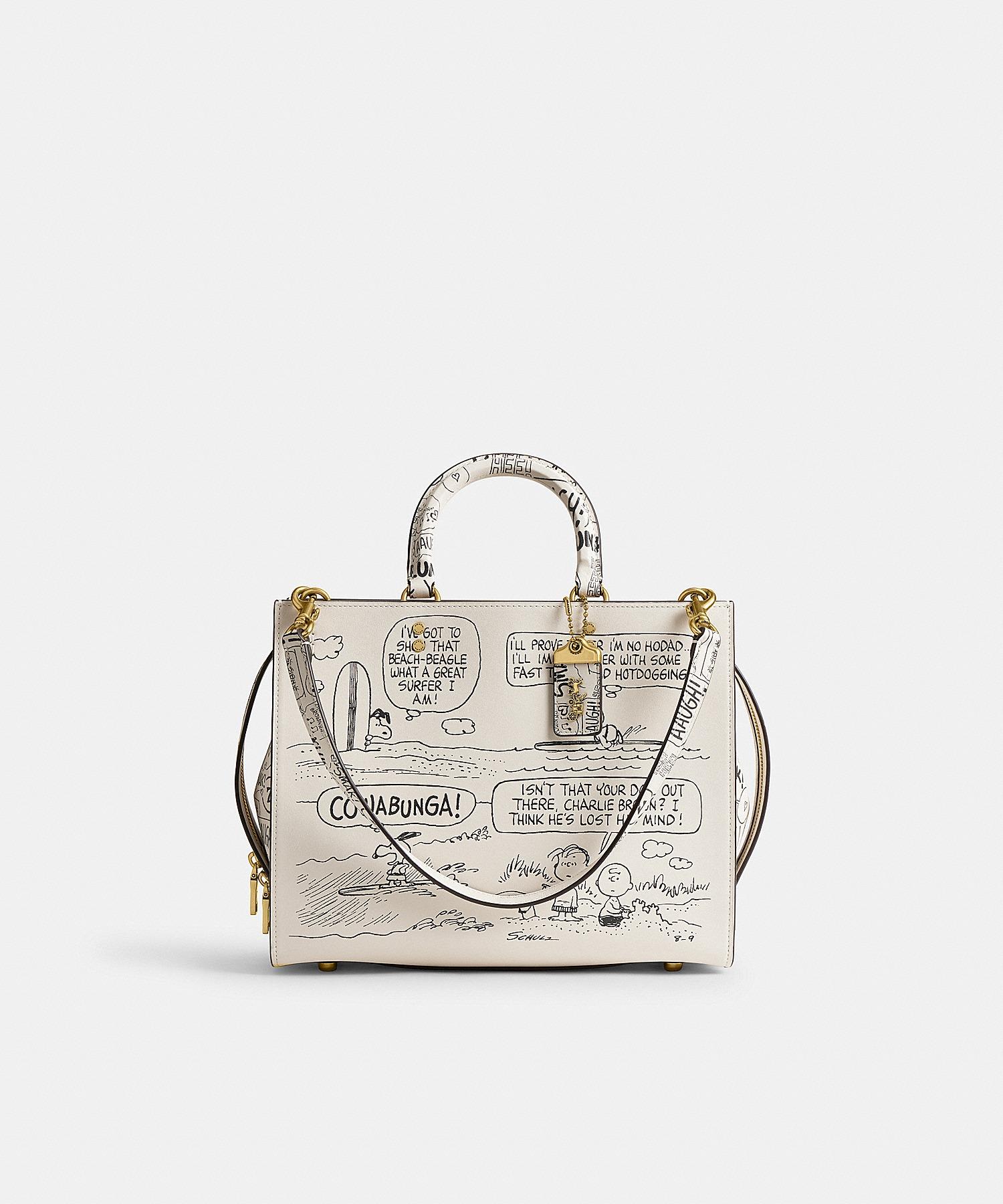 Coach x Peanuts 報紙印花Rogue手袋 (粉白色) $8,250