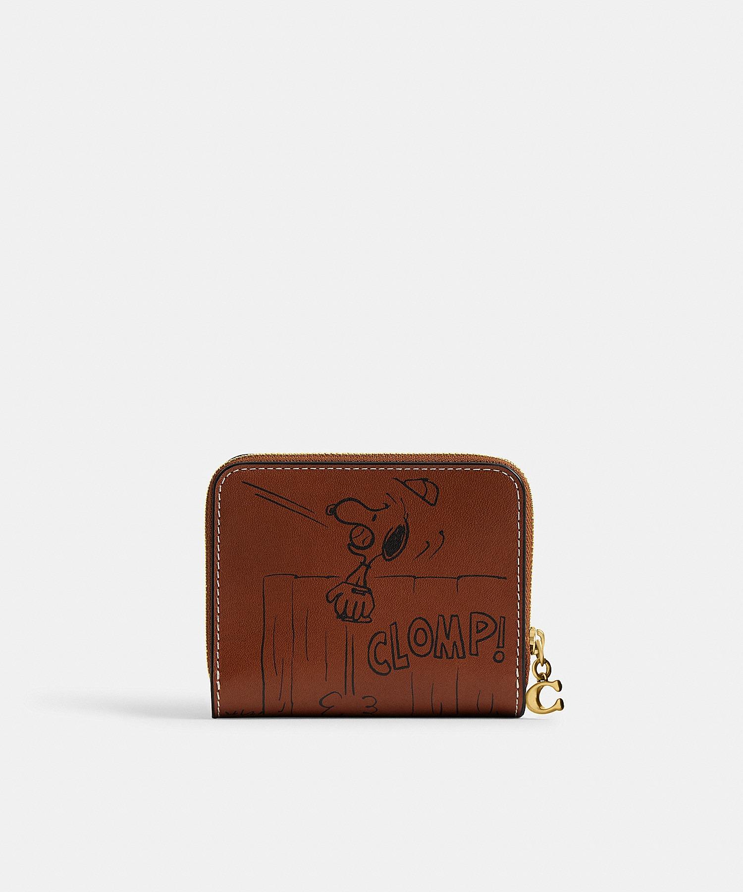 Coach x Peanuts 報紙印花拉鍊小卡包 (榛果色) $950