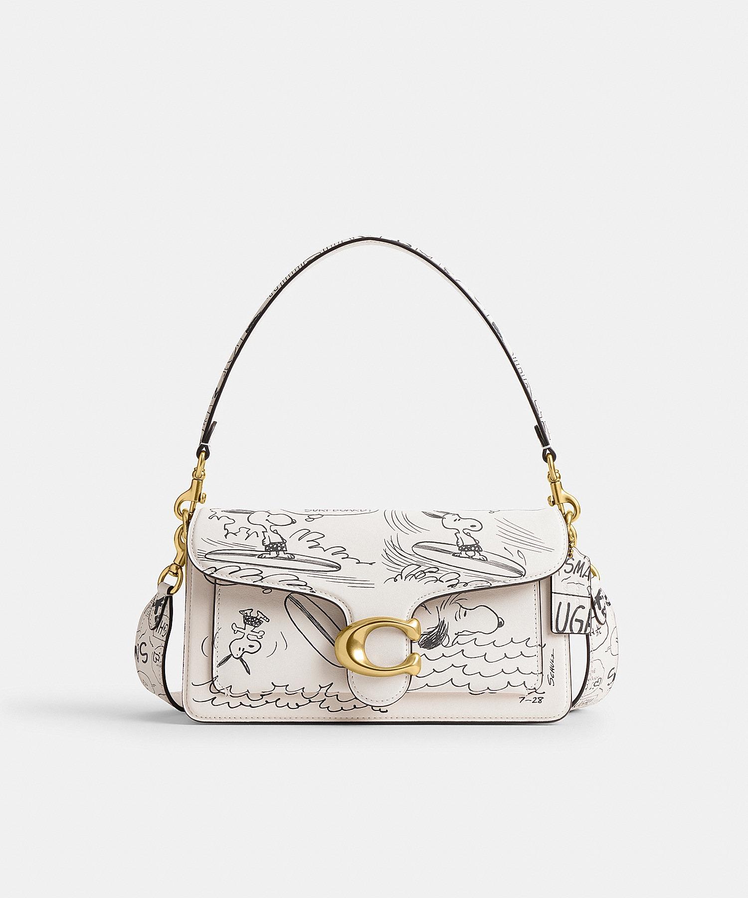 Coach x Peanuts 報紙印花Tabby 26 單肩手袋 (粉白色) $4,500