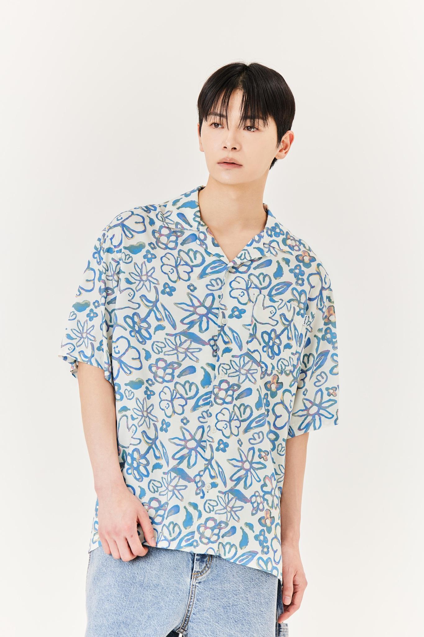 男女同款天使CLUV短袖夏威夷恤衫 $780