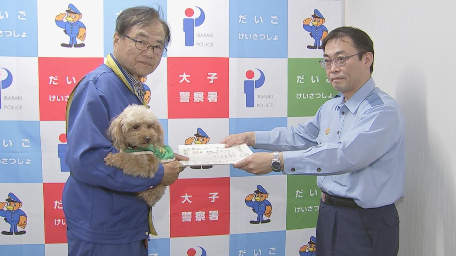 貴賓犬警犬艾利獲表揚貢獻。(TBS電視台)