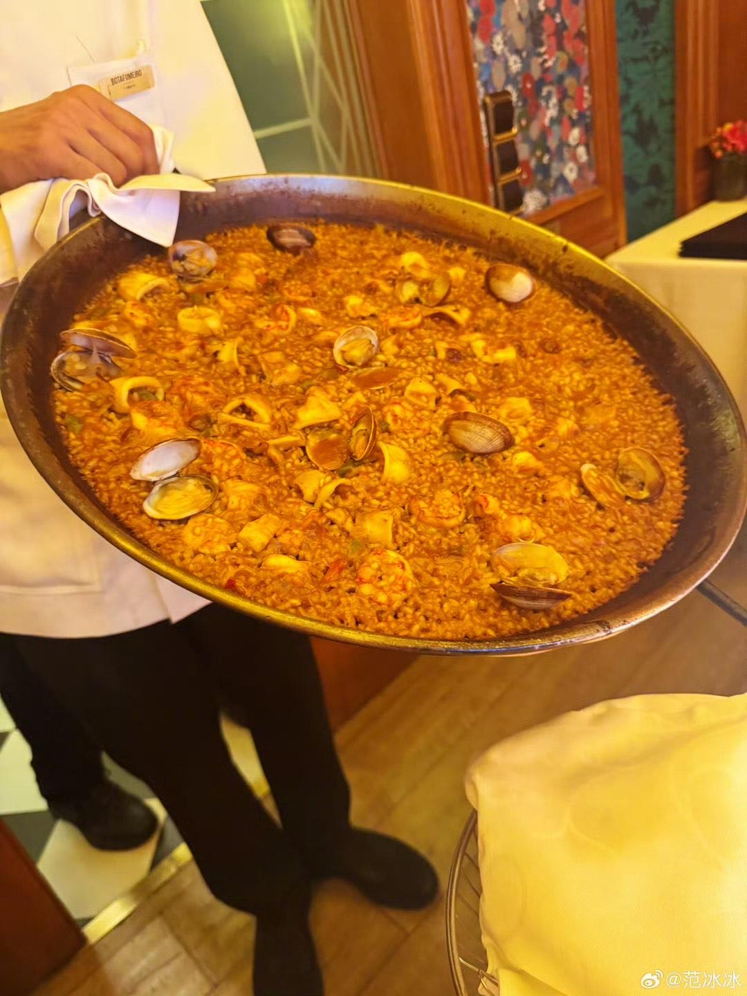 范冰冰大嘆西班牙菜,生活奢華。