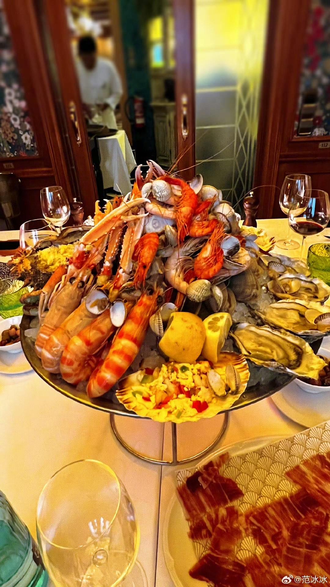 范冰冰大嘆西班牙菜,生活奢華。