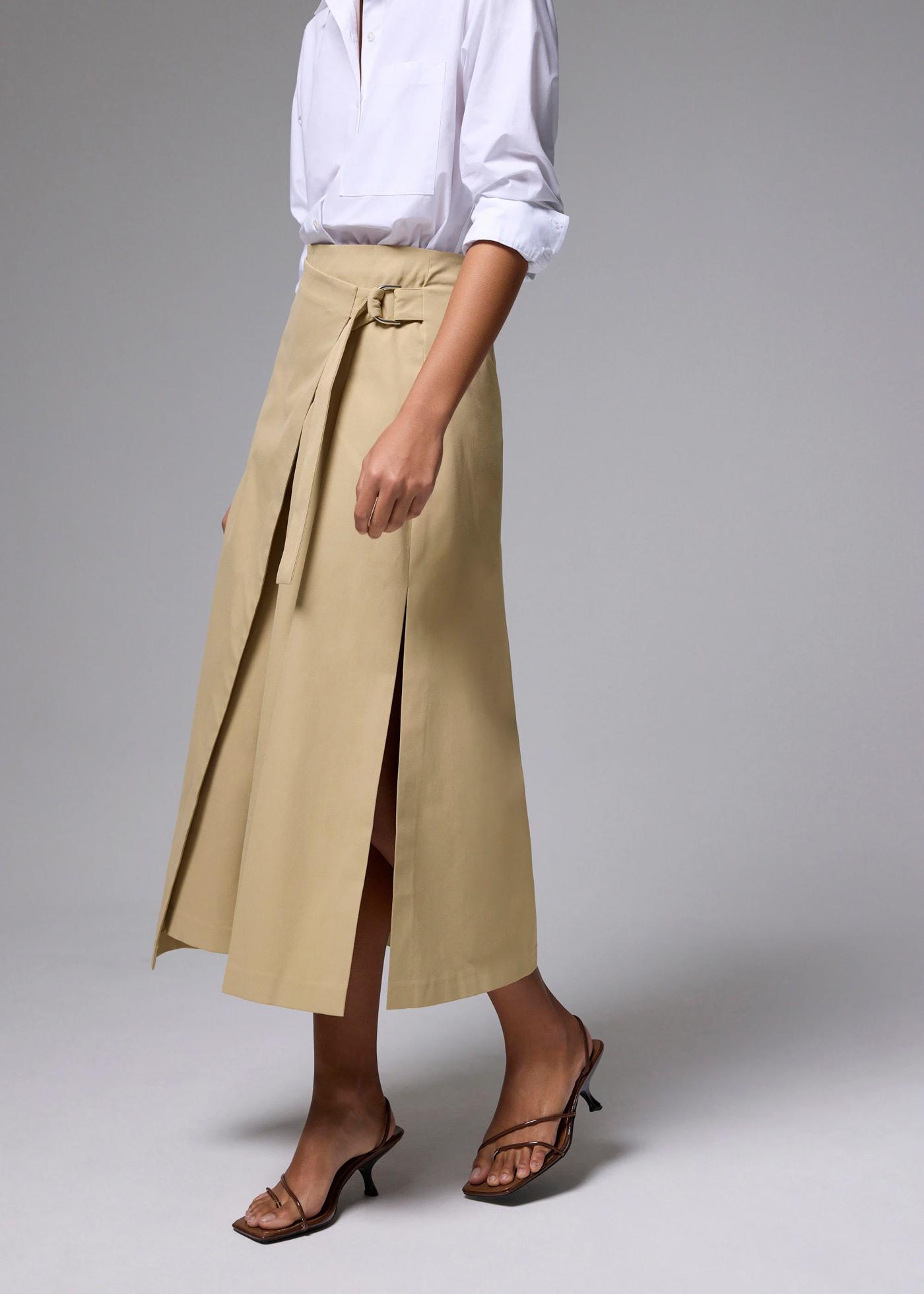 Tie Front Wrap Midi Skirt 優惠價:$215 原價:$429 (5折)