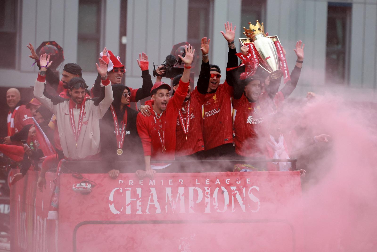 利物浦英超勝利巡遊。(路透社)