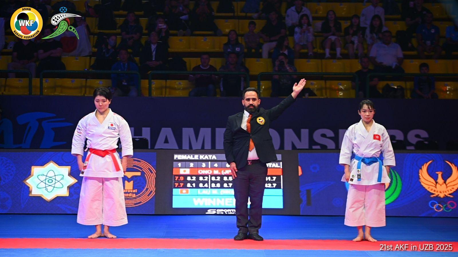 空手道亞錦賽|劉慕裳女子個人形三連霸 香港隊1金3銅謝幕。( 亞洲空手道聯會圖片)