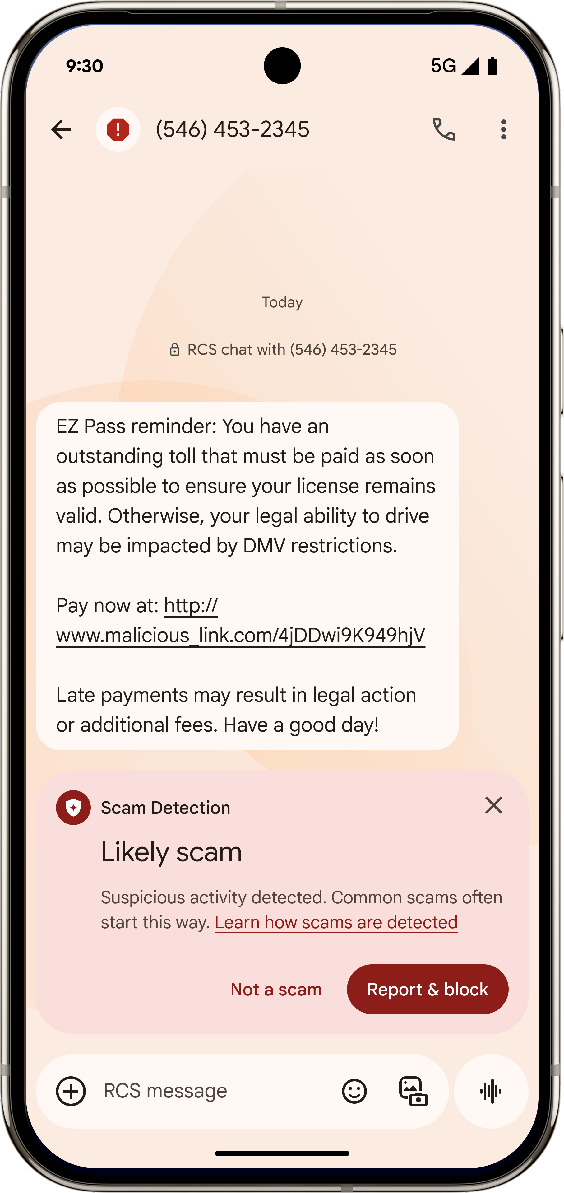 Google訊息詐騙偵測功能。