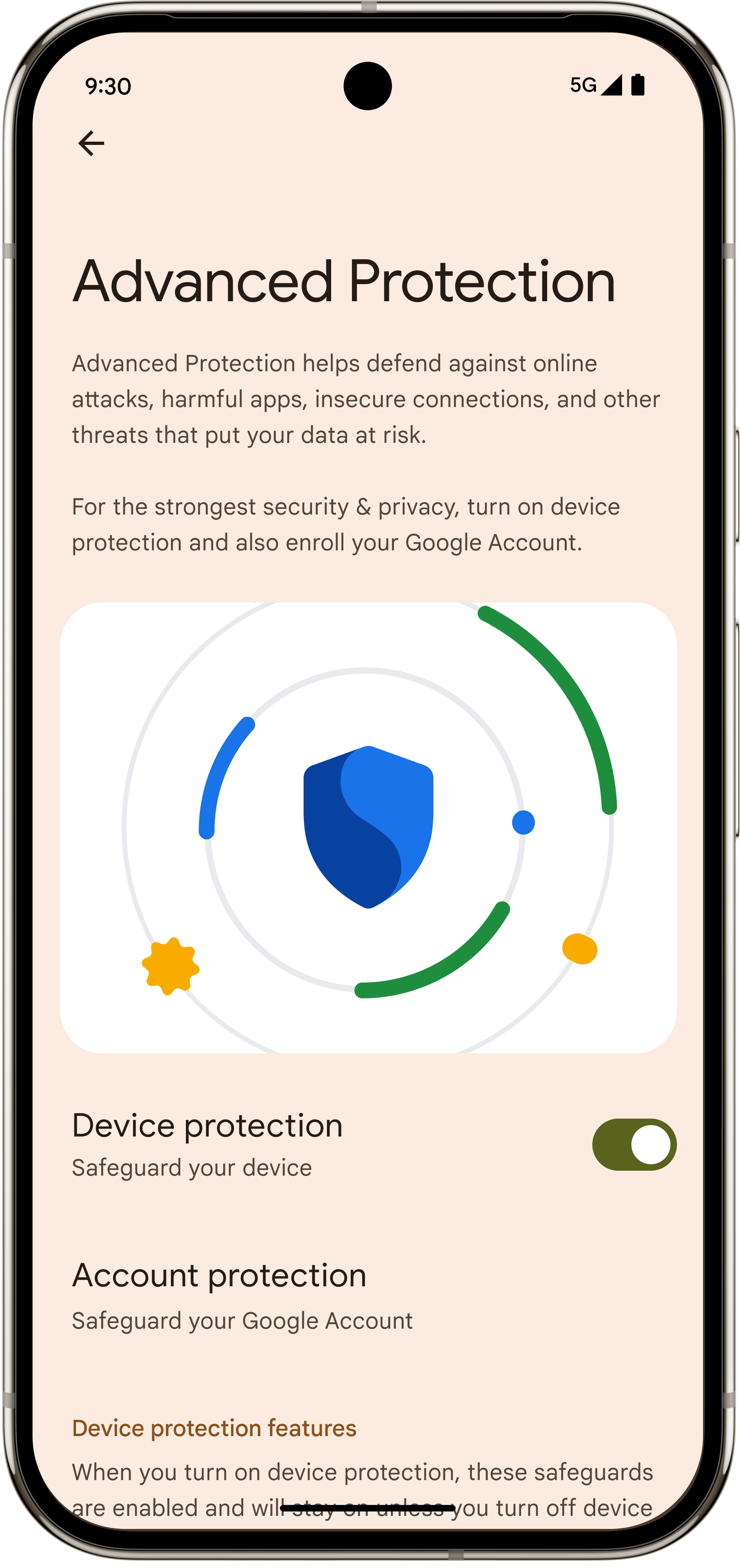 啟用「進階保護」將能即時使用一套核心的強化安全功能。
