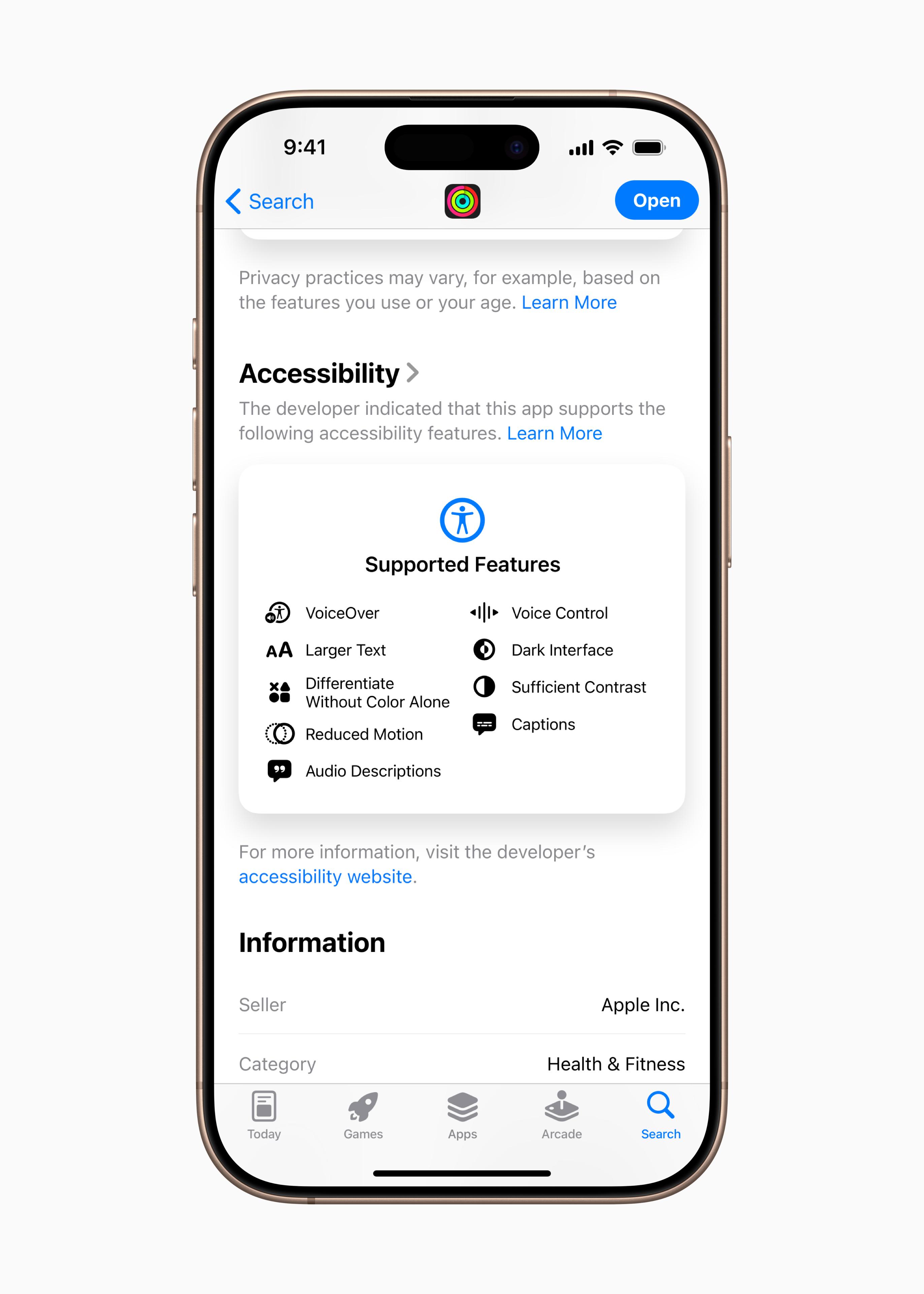 App Store上全新「Accessibility Nutrition Labels」突顯app與遊戲的輔助使用功能。
