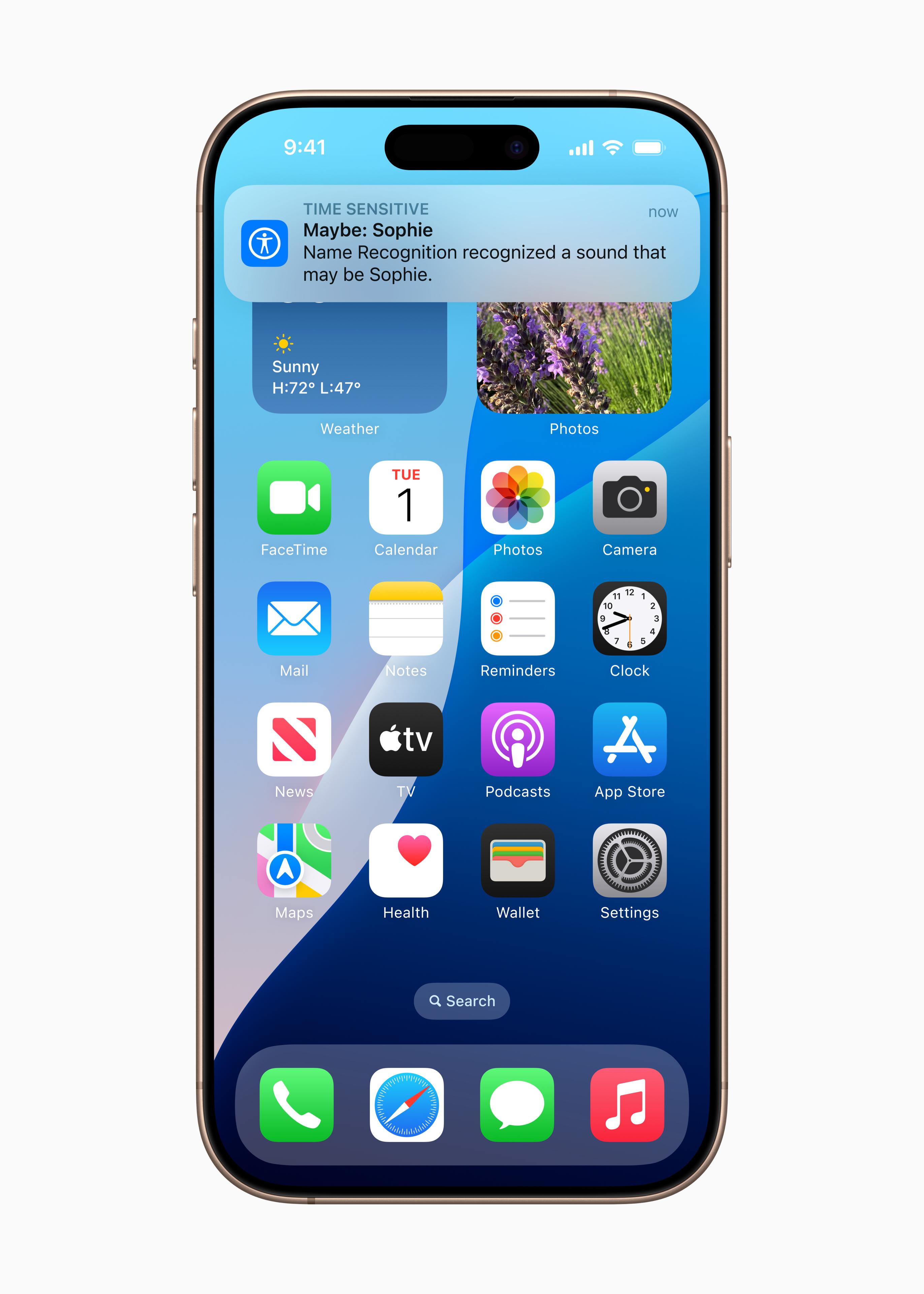 全新功能「Name Recognition」為失聰或聽障用户讓其知悉有人呼喚自己名字。