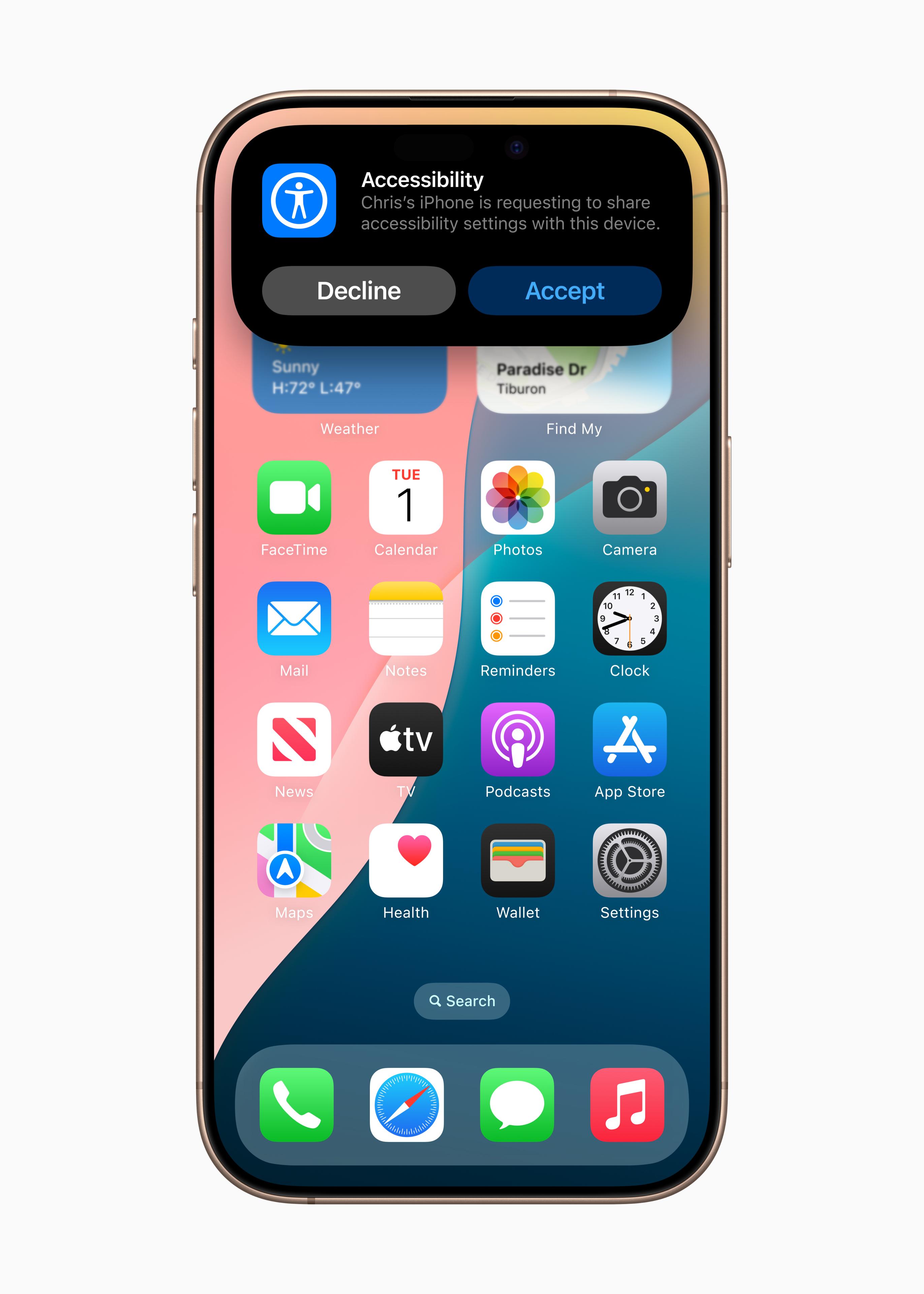 「Share Accessibility Settings」讓用户可快速與另一部iPhone或iPad暫時共享其輔助使用設定。