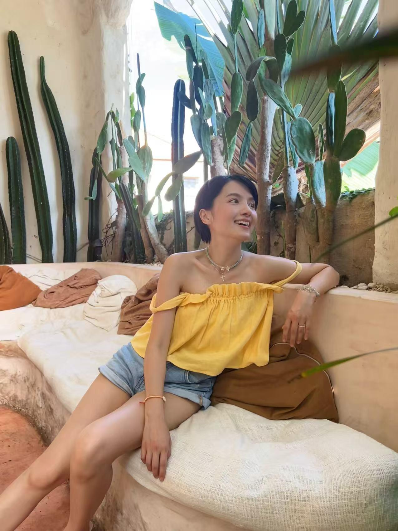 陳嘉寶在社交平台展示自己的新髮型。