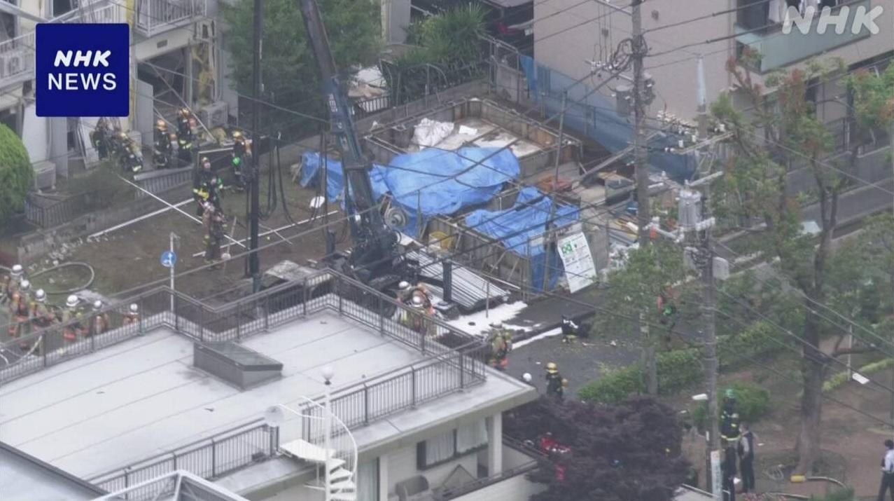 東京都江戶川區工地爆炸現場。(互聯網)