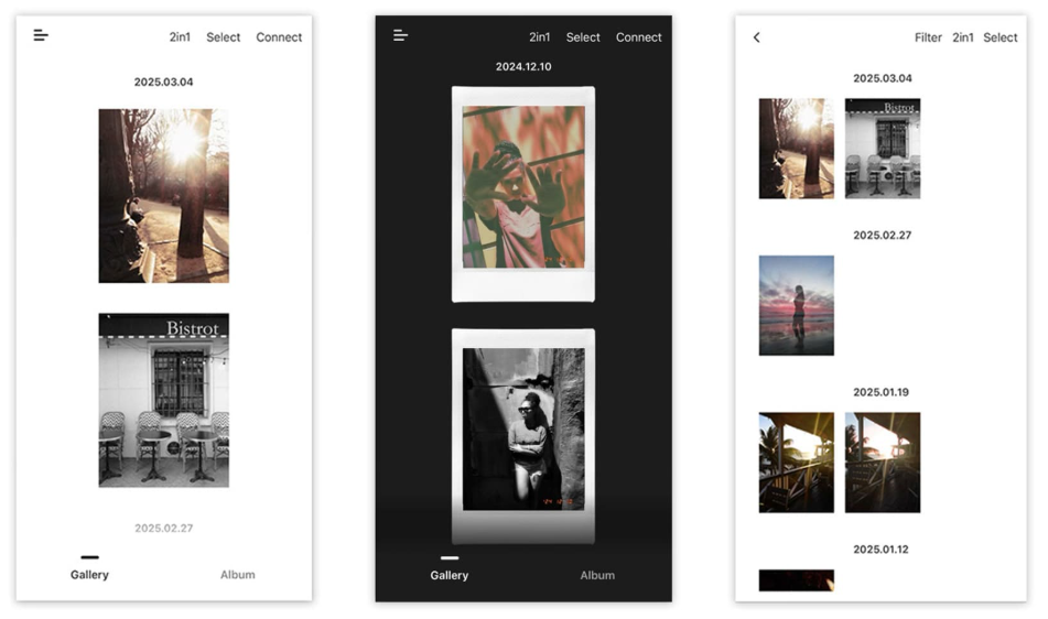 X half專用程式可檢視及分享圖片。