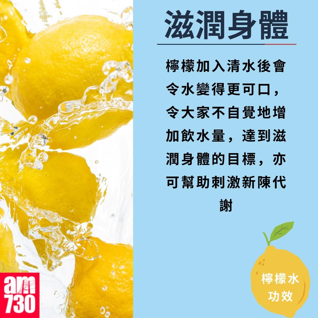檸檬水功效|滋潤身體(am730製圖)