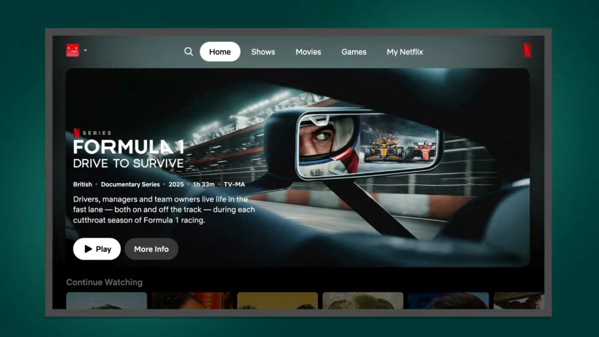 Netflix新介面更加簡約,頂部設有選項欄。