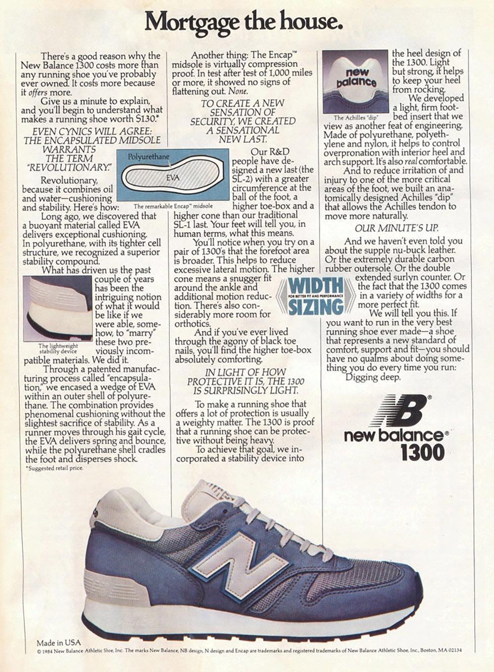 1300JP早於1985年問世,是第一雙搭載ENCAP科技的鞋款