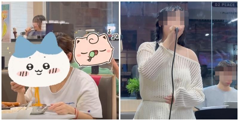 有食客發現荔枝角一間茶餐廳有歌唱表演,一名女子於現場開咪高歌,當時有多名食客用餐。(Threads)