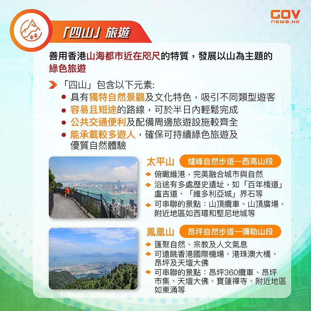 發展旅遊熱點|「四山」旅遊,包括太平山、鳳凰山、西貢海、大帽山(添馬台)