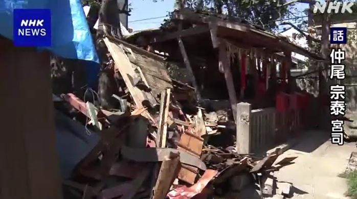 神社建築物損毀。(互聯網)