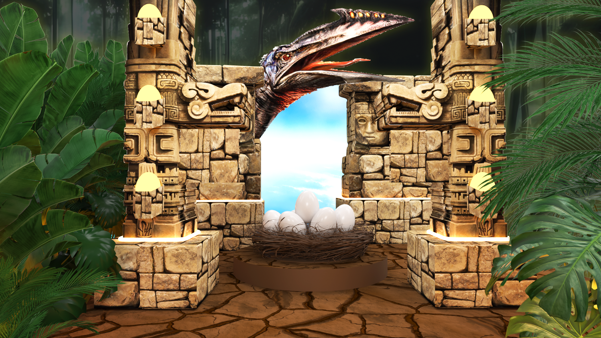 第三關卡「空」場景:風神翼龍互動裝置