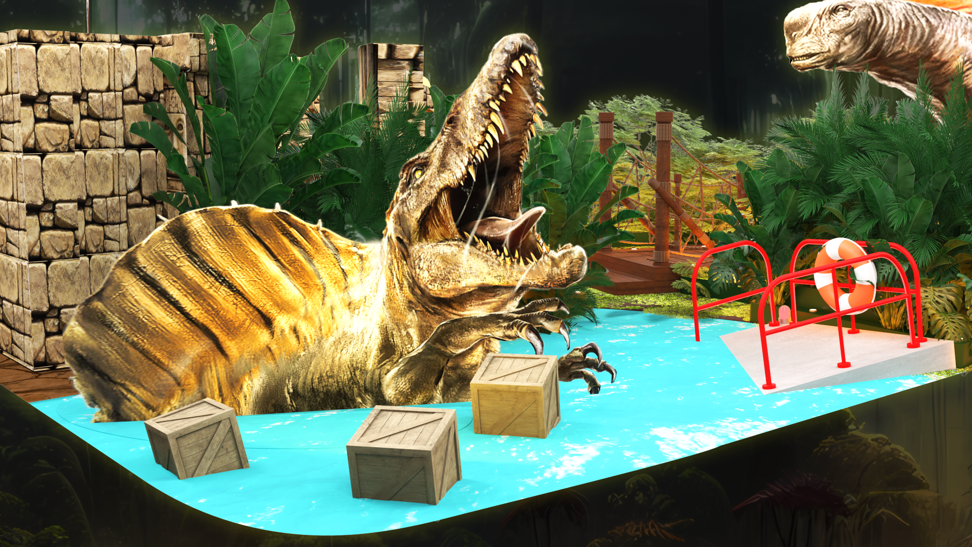 第二關卡「海」場景:與棘龍的禁島冒險