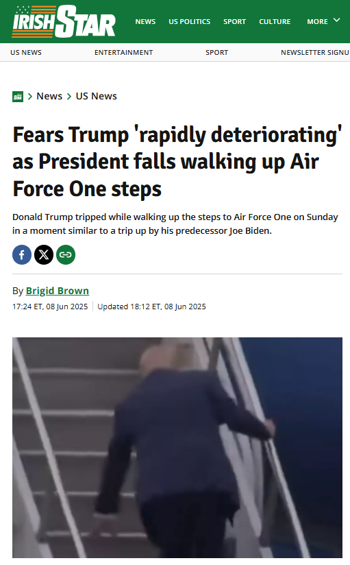 特朗普登機險面向地跌倒 迴力鏢昔日諷拜登老到走路不穩(有片)