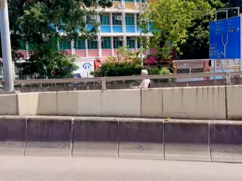 老翁繼續由橋面落斜往彩雲方向行駛。(馬路的事討論區Facebook)