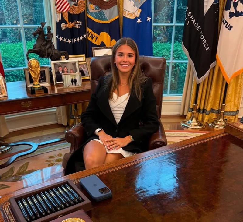 Kai Trump活躍於社交媒體,熱愛高爾夫球。(X)