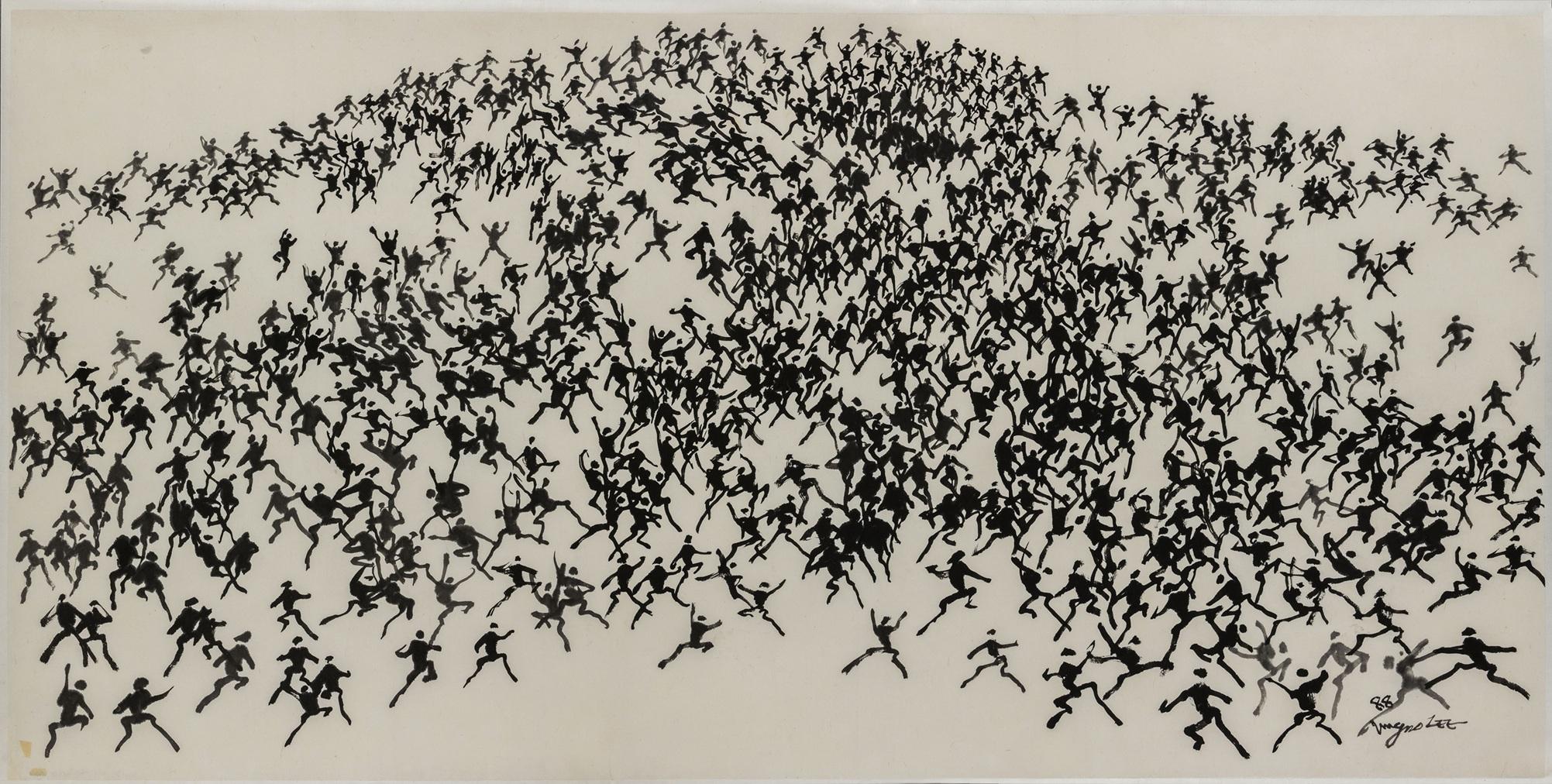 李應魯作品《群像》(1988)。