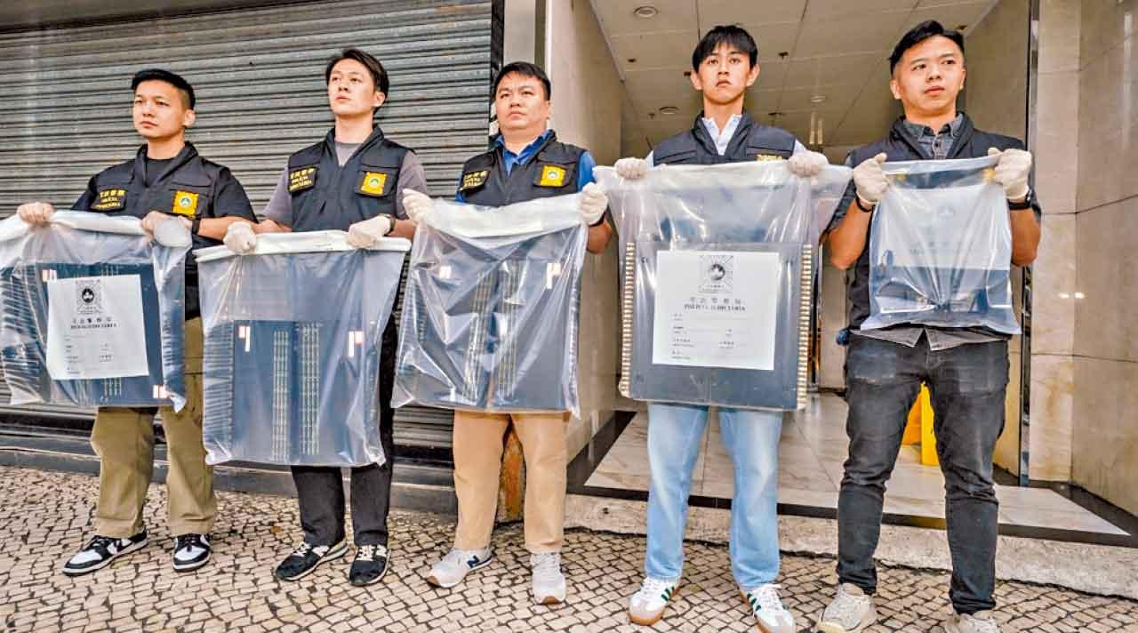 澳門警方打擊詐騙集團。