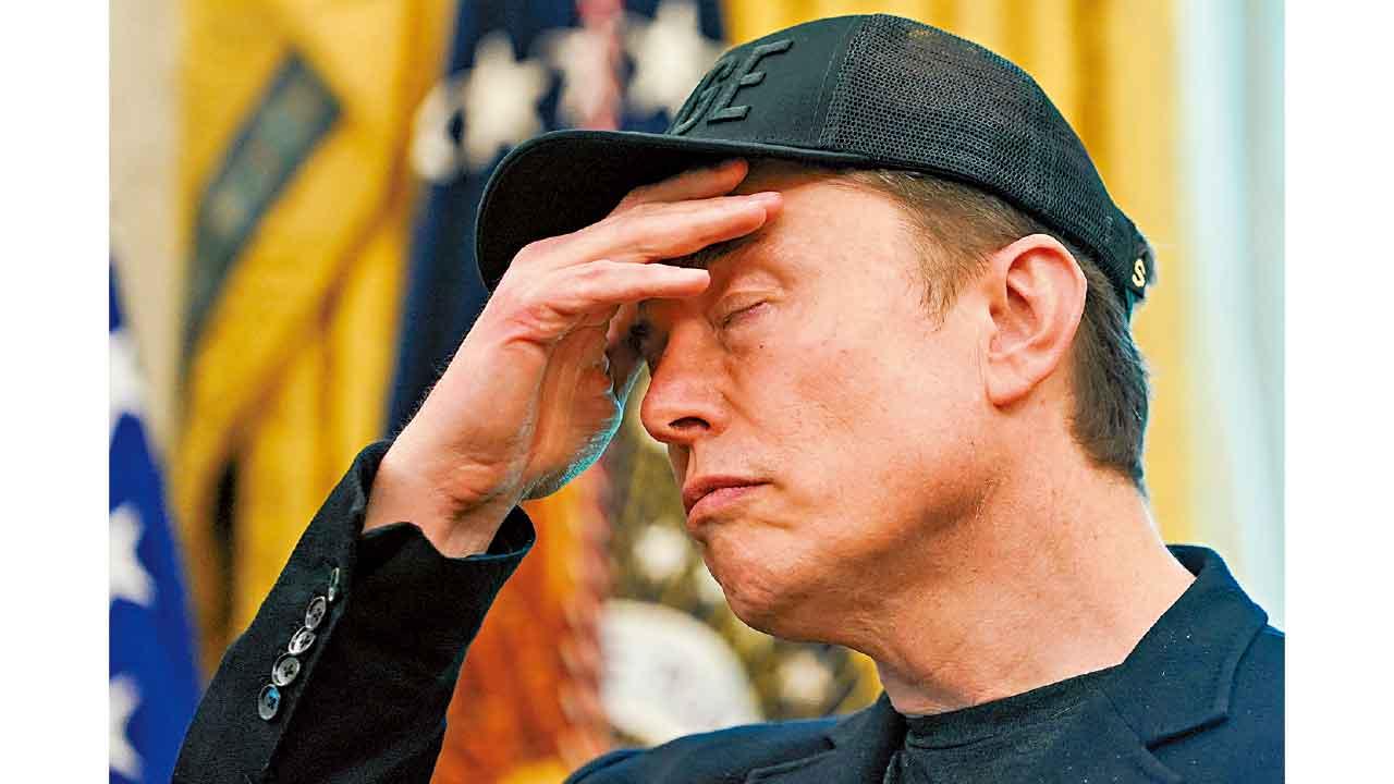 馬斯克被指因減稅法案會損害其利益而動怒。(資料圖片)