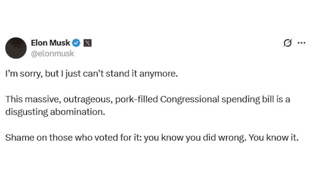 馬斯克的帖文。(互聯網)