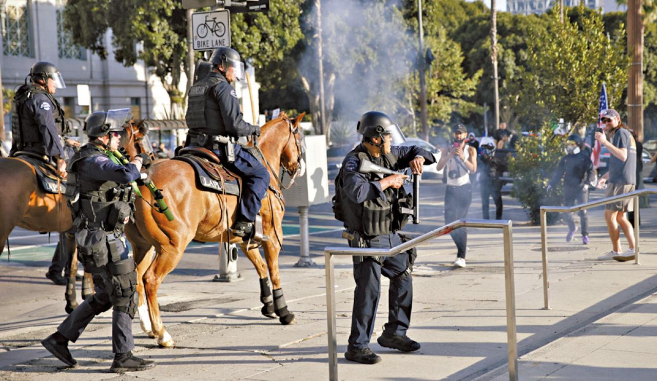 洛杉磯 美國反搜捕非法移民示威