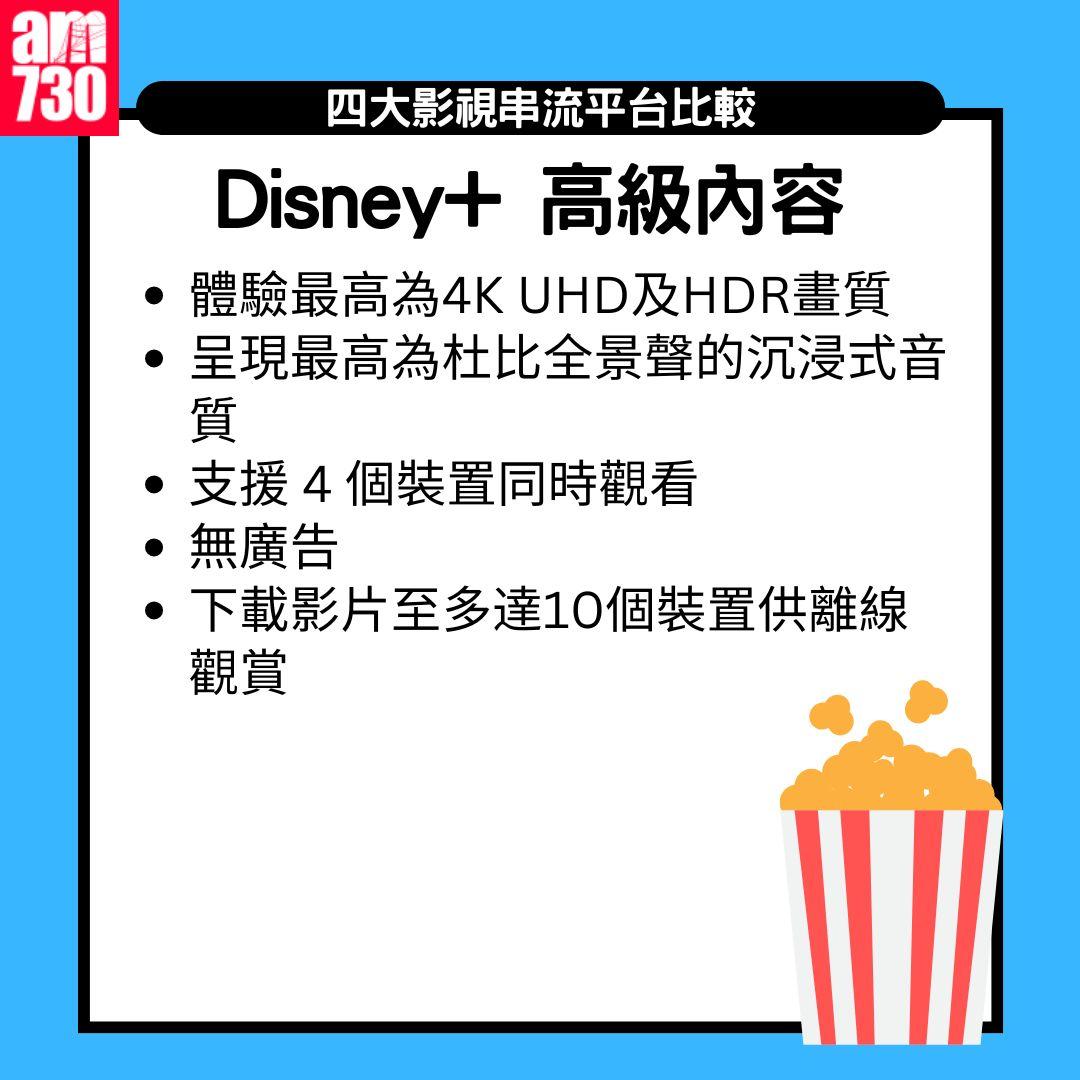 串流平台月費及畫質比較|Netflix/Disney+/Viu/HMVOD/HBO Max/Apple TV+(am730製圖)