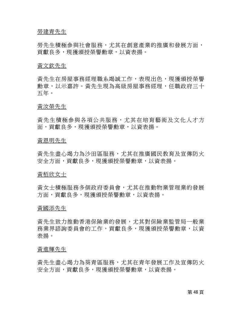 2025年榮譽勳章名單。