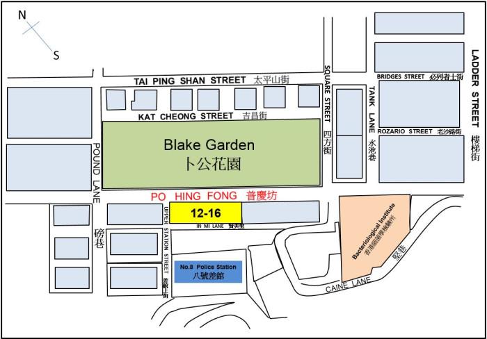 1920 年代普慶坊附近一帶街道的草圖