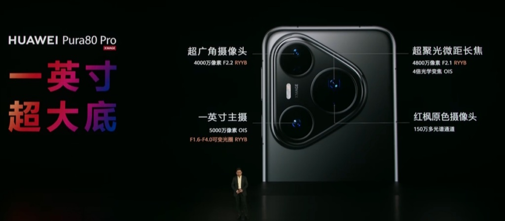 HUAWEI Pura 80 Pro與Pro+版配備了業界領先的四攝組合。主鏡頭採用5,000萬像素1英寸超大感光元件,搭配F1.6-F4.0智能可變光圈與OIS光學防抖技術,無論在何種光線條件下都能捕捉清晰影像。