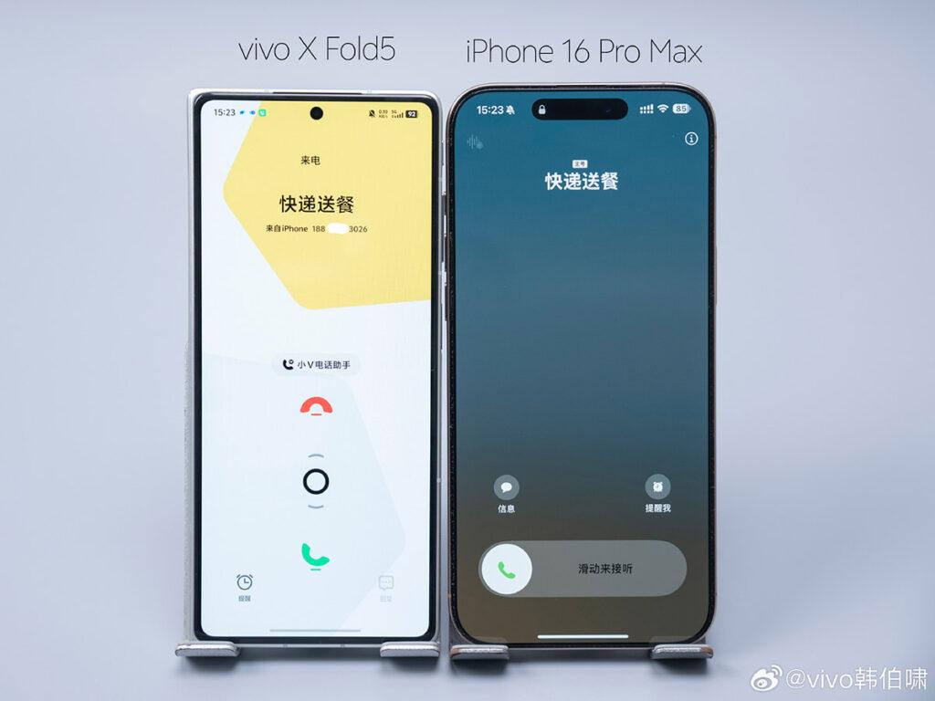 擁有 iPhone 用家入手 vivo X Fold5 時,可為兩機進行互聯,可兩機同步查閱 iPhone 短訊、驗證碼、應用通知,甚至無需插上另一張 SIM 卡。