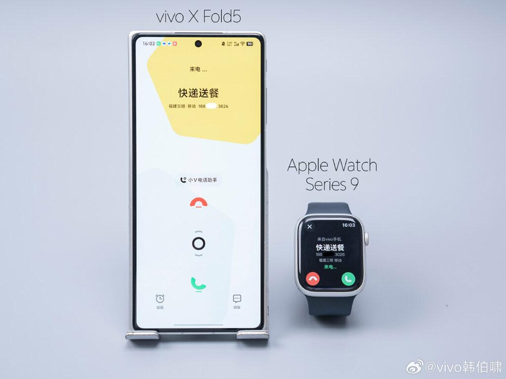 至於 Apple 數碼週邊如 Apple Watch 亦能透過 vivo X Fold5 直連,可直接顯示手機來電、短訊;又能在 X Fold5 內置健康 App,顯示手錶收集健康數據。