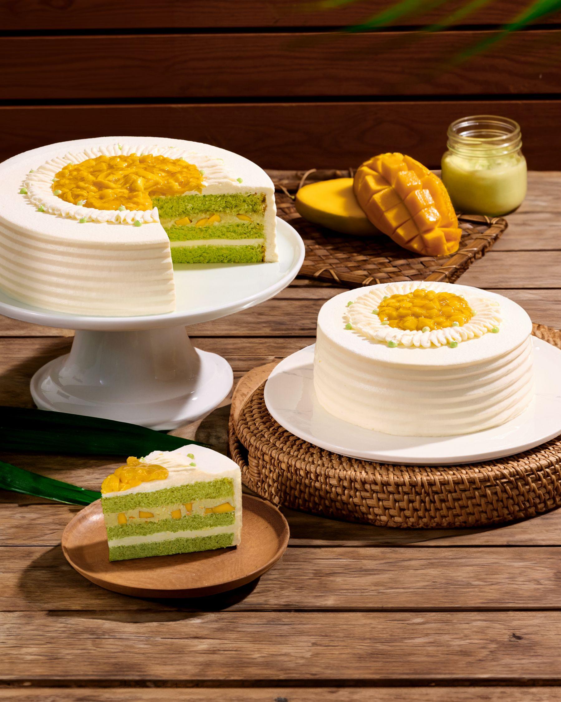 斑蘭芒果海綿蛋糕價錢:件裝(香港$68,澳門MOP$78)