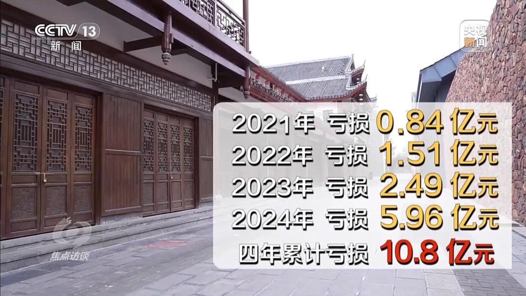湖南張家界市的大庸古城4年累計虧損金額超過10億元人民幣。(《央視新聞》)