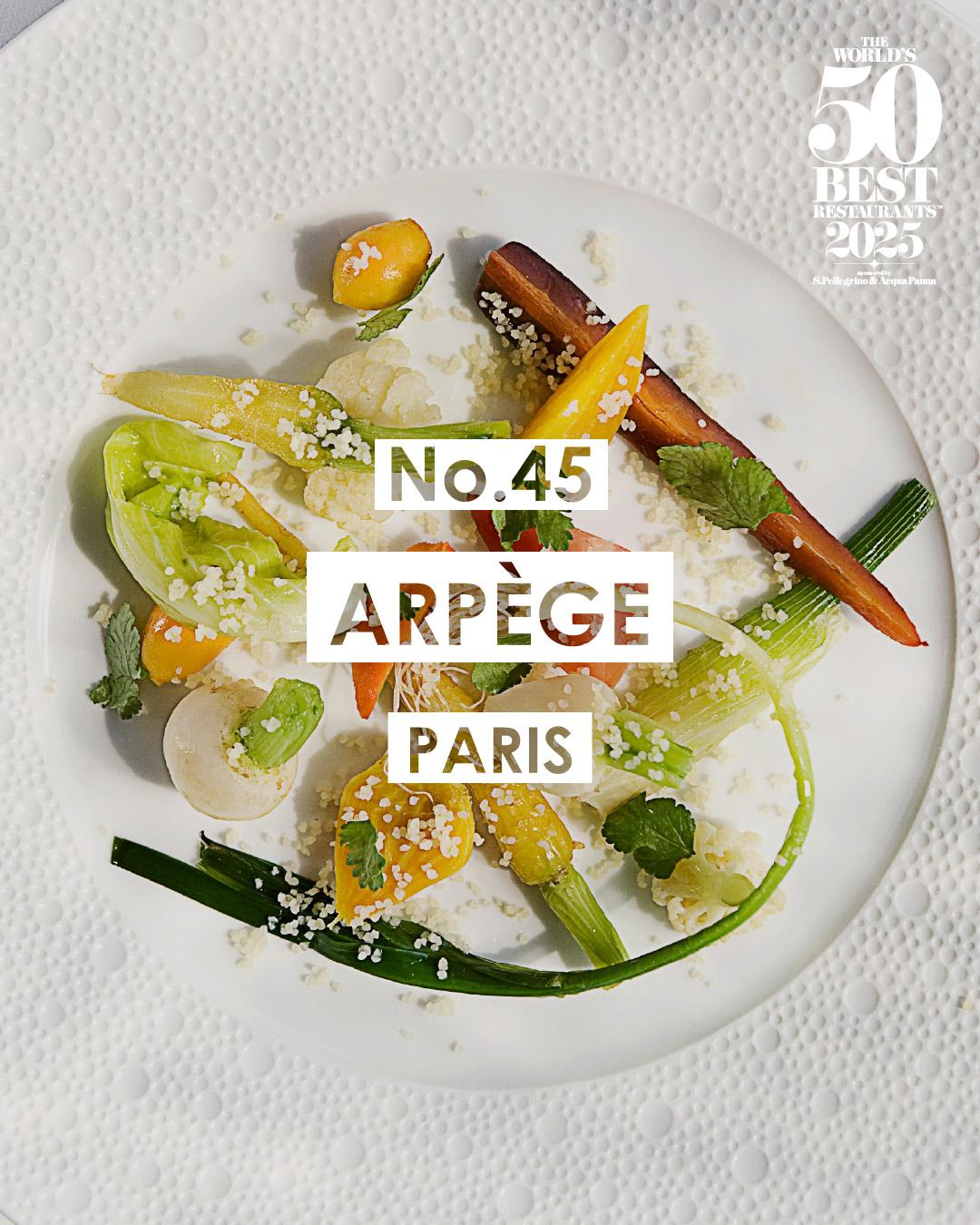 2025世界50大最佳餐廳名單|45 Arpège 巴黎